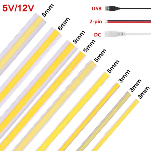 Striscia led cob - 5v, 12v